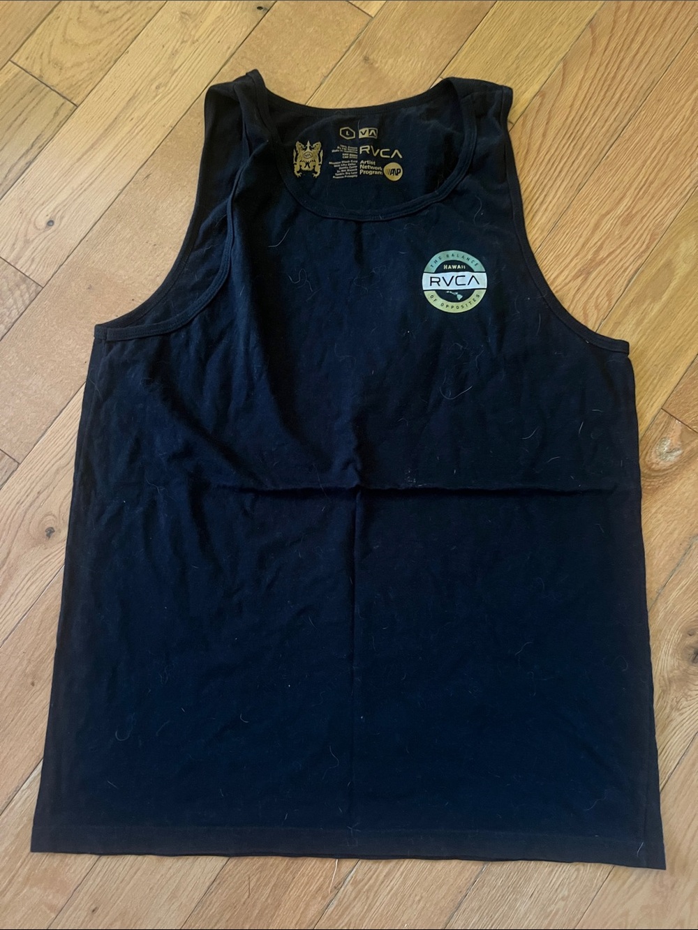 RVCA Black Tank with Small Chest Logo